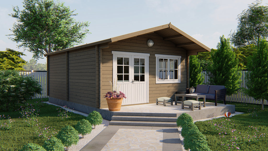 Blokhut - Tuinhuis Niedersachsen | 70 mm | vuren honinggeel geïmpregneerd