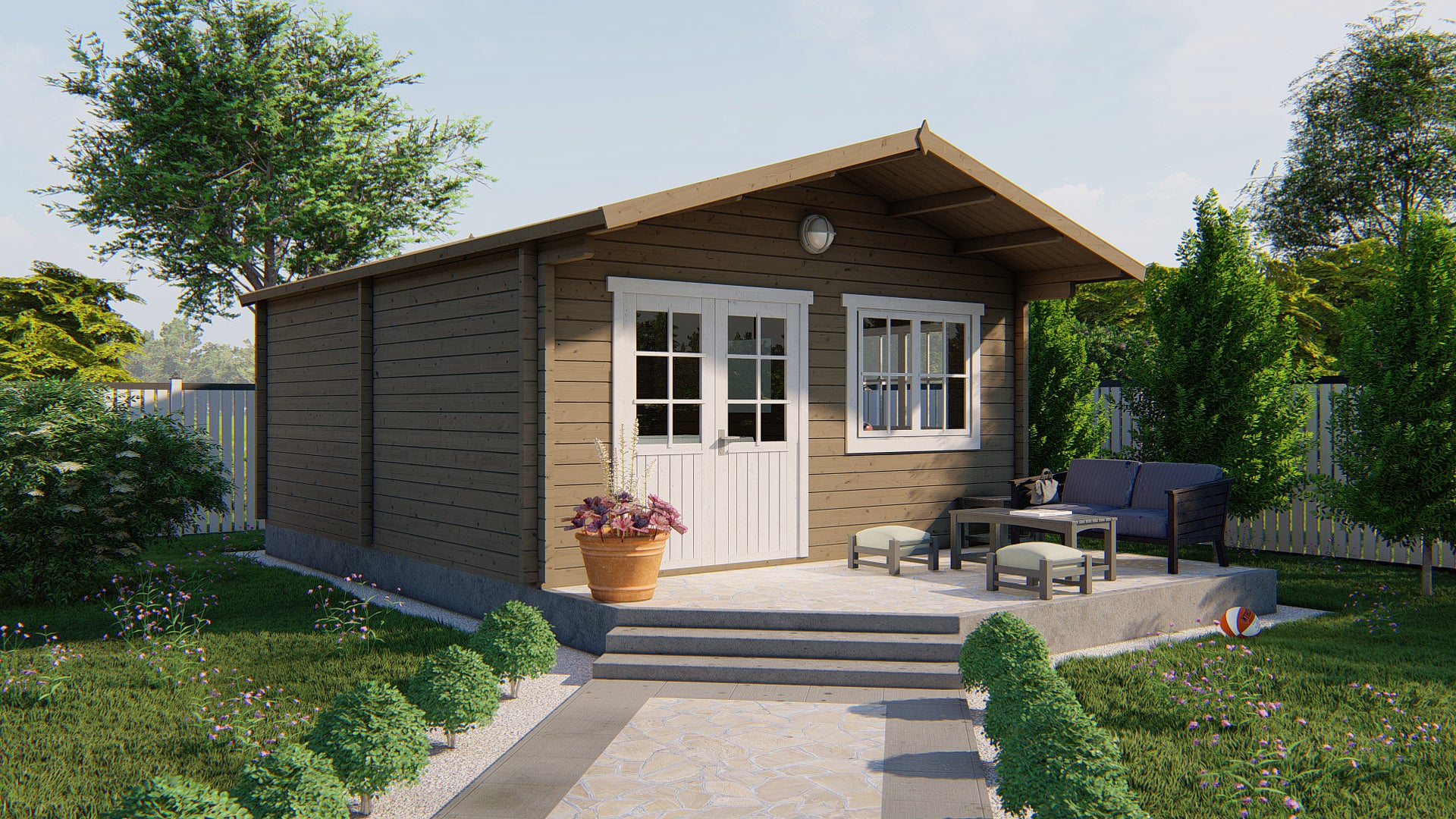 Blokhut - Tuinhuis Niedersachsen | 70 mm | vuren honinggeel geïmpregneerd