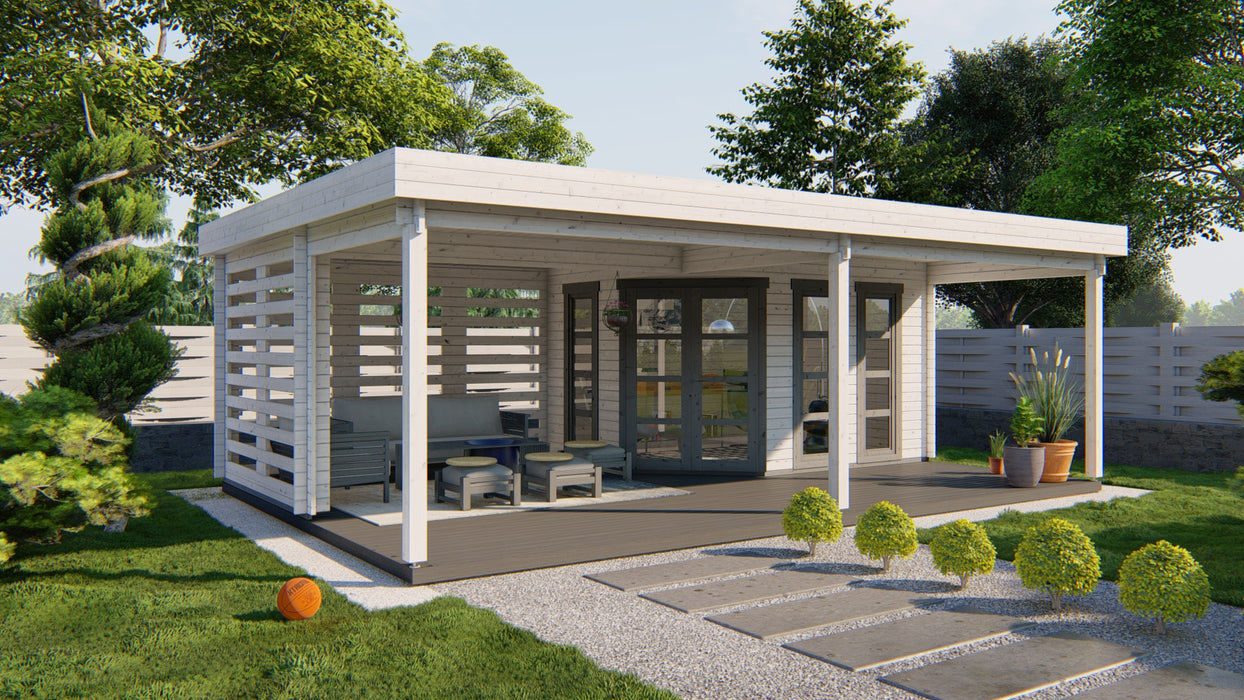 Blokhut - Tuinhuis Oletha | 40 mm | vuren honinggeel geïmpregneerd