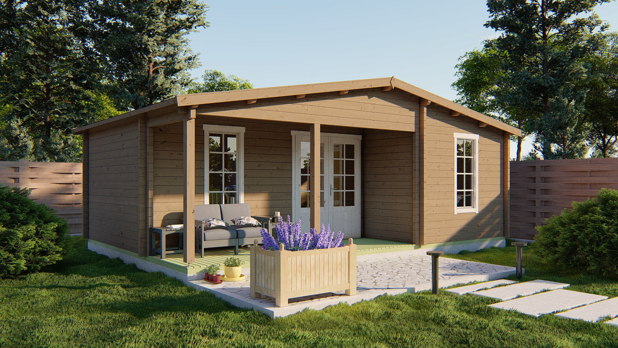 Blokhut - Tuinhuis Ollie | 70 mm | vuren Red Class Wood geïmpregneerd