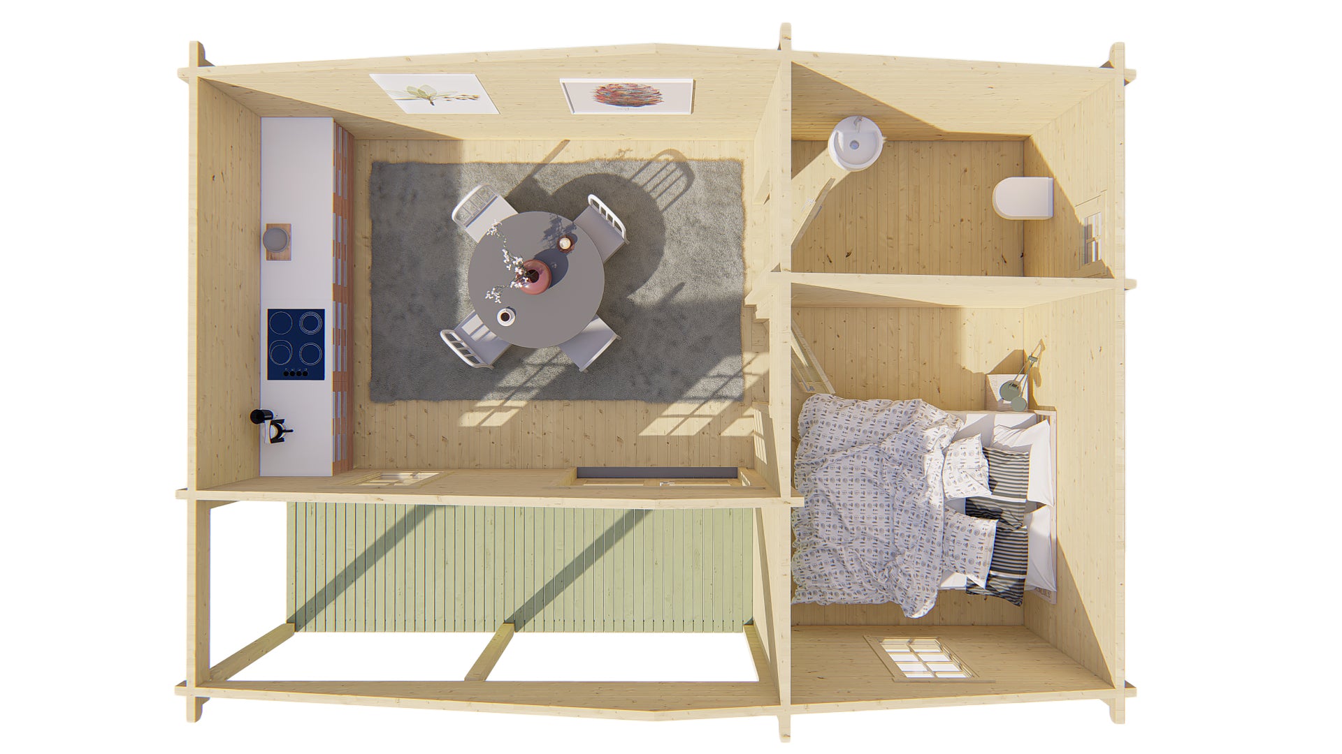 Blokhut - Tuinhuis Ollie | 70 mm | vuren Red Class Wood geïmpregneerd