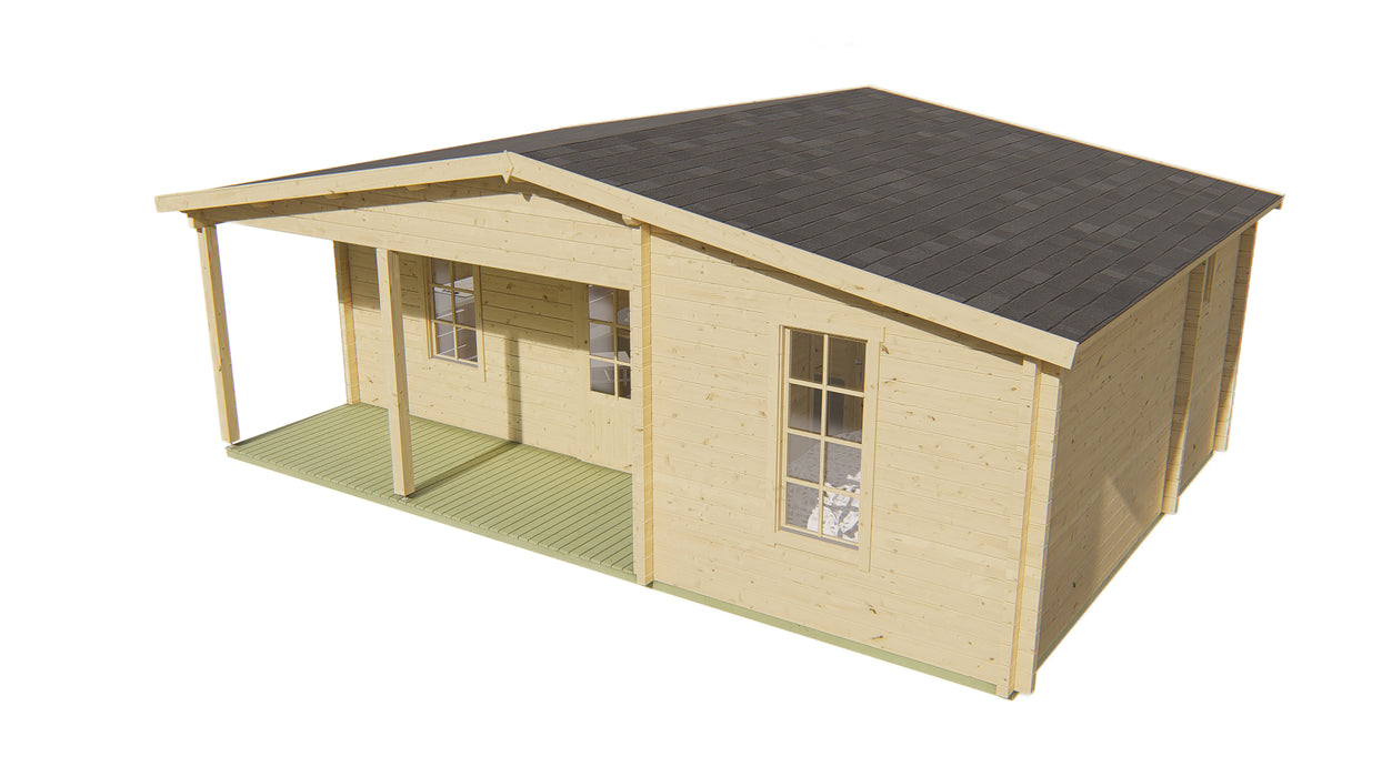 Blokhut - Tuinhuis Ollie | 70 mm | vuren Red Class Wood geïmpregneerd