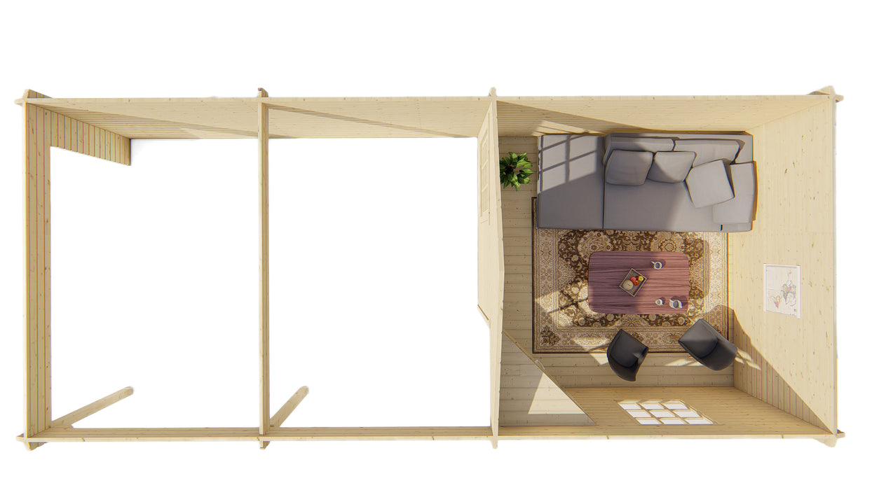 Blokhut - Tuinhuis Paiva | 44 mm | vuren onbehandeld
