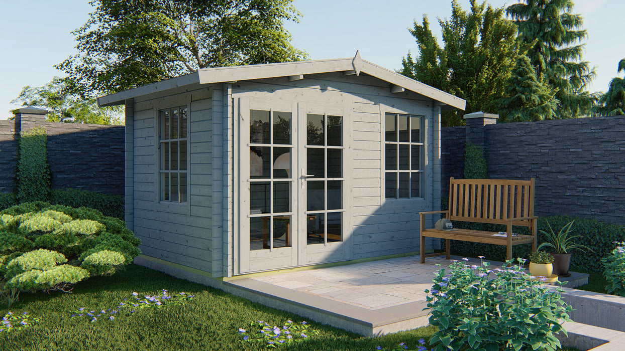 Blokhut - Tuinhuis Philip | 40 mm | vuren grijs geïmpregneerd