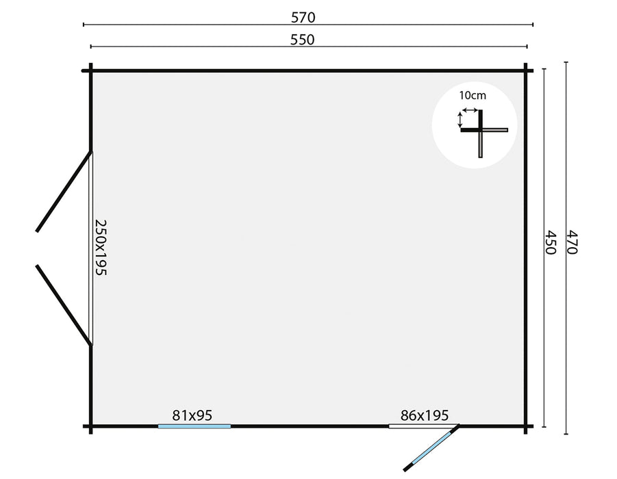 Garage Rydell | 58 mm | vuren honinggeel geïmpregneerd
