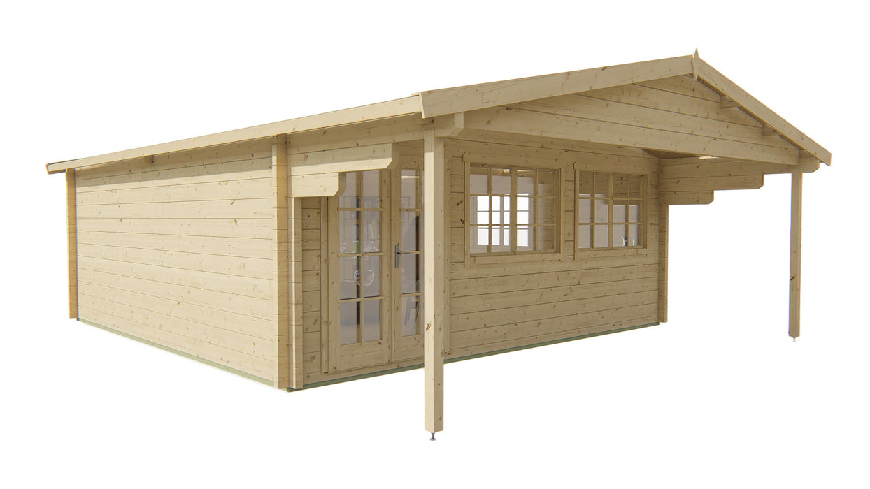 Blokhut - Tuinhuis Rune | 70 mm | vuren Red Class Wood geïmpregneerd