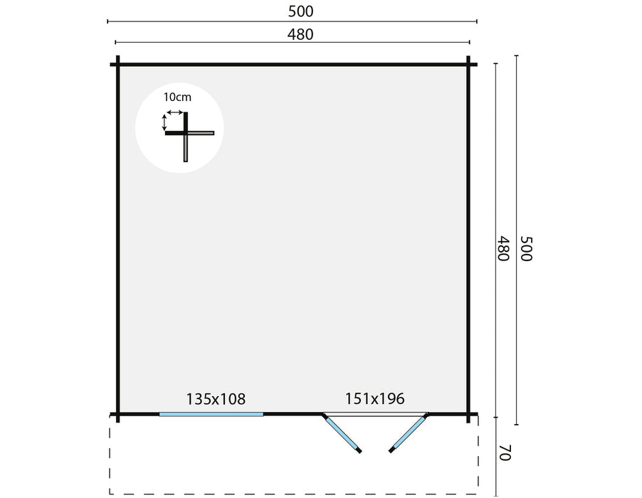 Blokhut - Tuinhuis Salamanca | 34 mm | vuren honinggeel geïmpregneerd