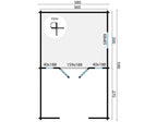 Blokhut - Tuinhuis Sanstrov | 44 mm | vuren bruin geïmpregneerd
