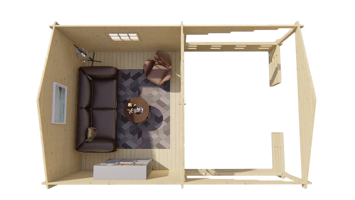 Blokhut - Tuinhuis Sanstrov | 44 mm | vuren honinggeel geïmpregneerd