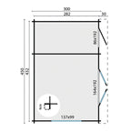 Blokhut - Tuinhuis Santander | 34 mm | vuren bruin geïmpregneerd