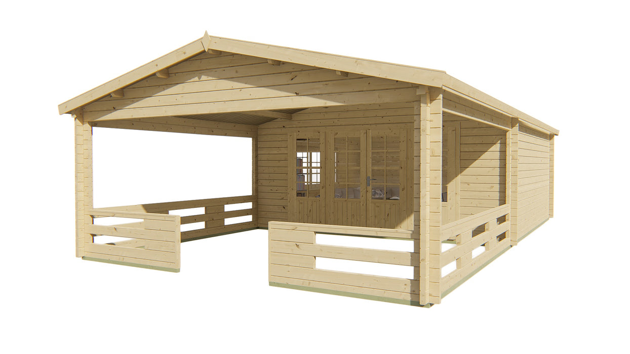 Blokhut - Tuinhuis Sheffield | 58 mm | vuren bruin geïmpregneerd