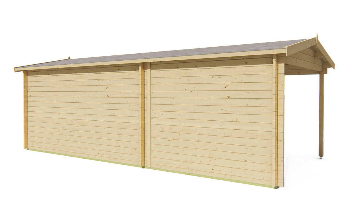 Blokhut - Tuinhuis Skeg | 44 mm | vuren bruin geïmpregneerd