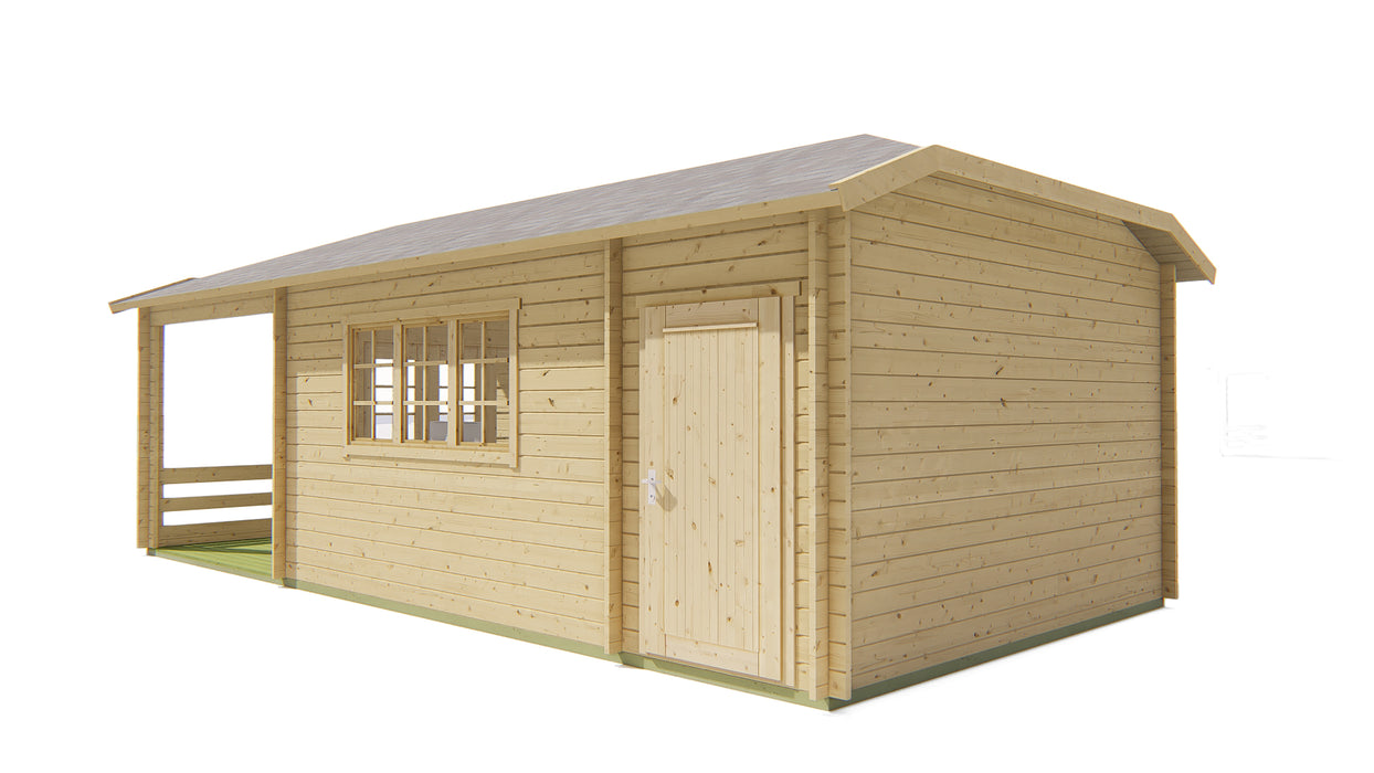 Blokhut - Tuinhuis Sibella | 44 mm | vuren bruin geïmpregneerd