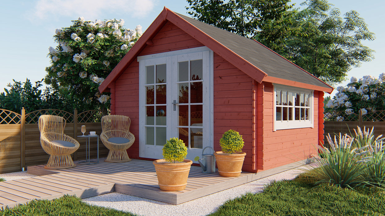 Blokhut - Tuinhuis Skov | 28 mm | vuren Red Class Wood geïmpregneerd