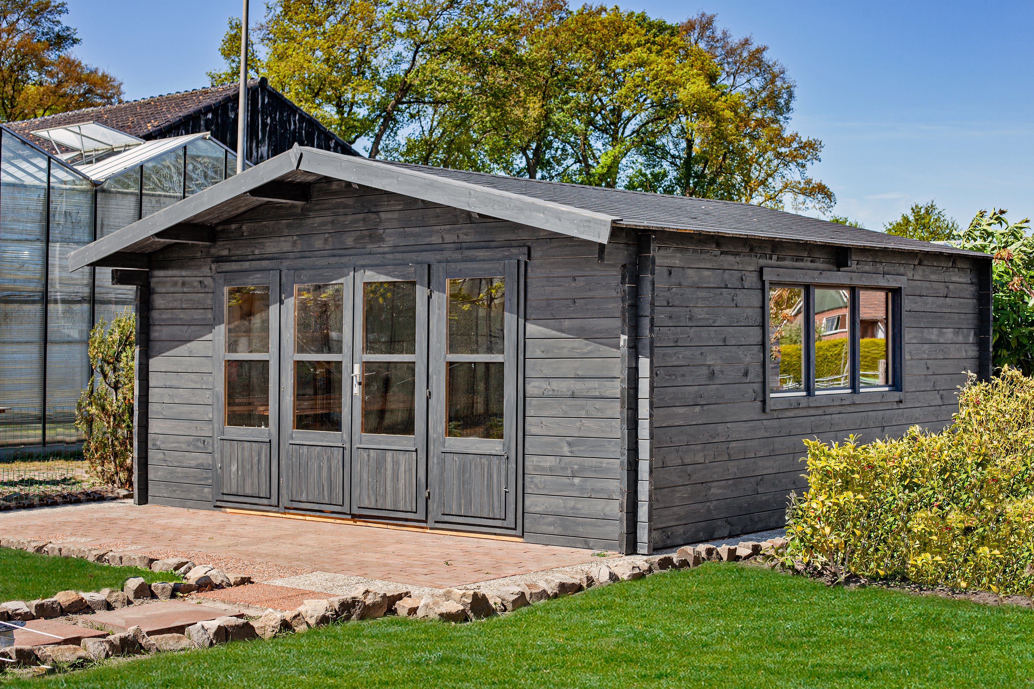 Blokhut - Tuinhuis Southampton | 58 mm | vuren groen geïmpregneerd
