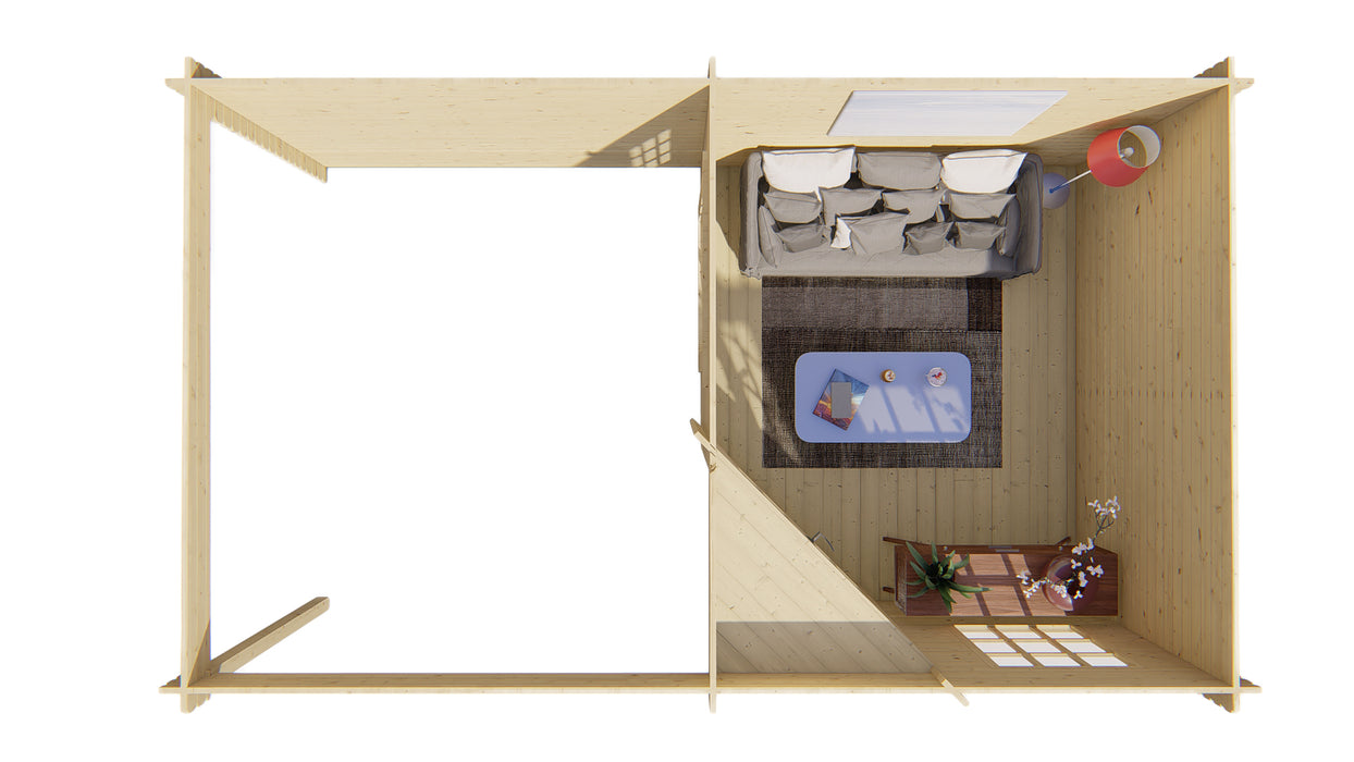 Blokhut - Tuinhuis Stig | 28 mm | vuren Red Class Wood geïmpregneerd