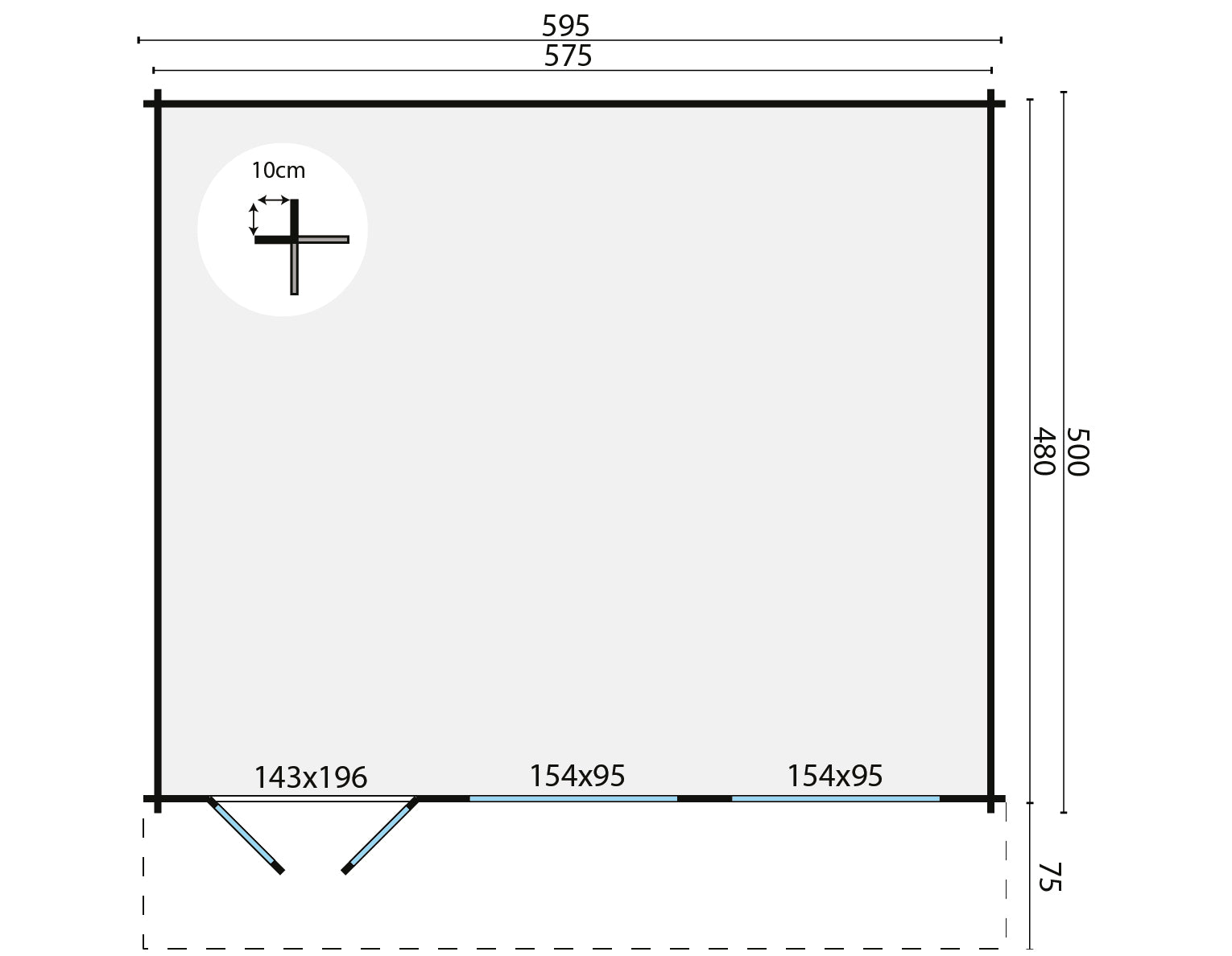 Blokhut - Tuinhuis Tova | 44 mm | vuren Red Class Wood geïmpregneerd