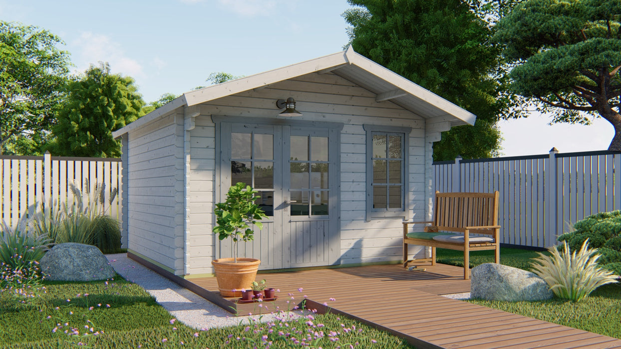 Blokhut - Tuinhuis Ulrik | 44 mm | vuren honinggeel geïmpregneerd