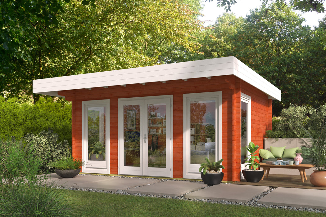 Blokhut - Tuinhuis Yorick | 44 mm | vuren groen geïmpregneerd