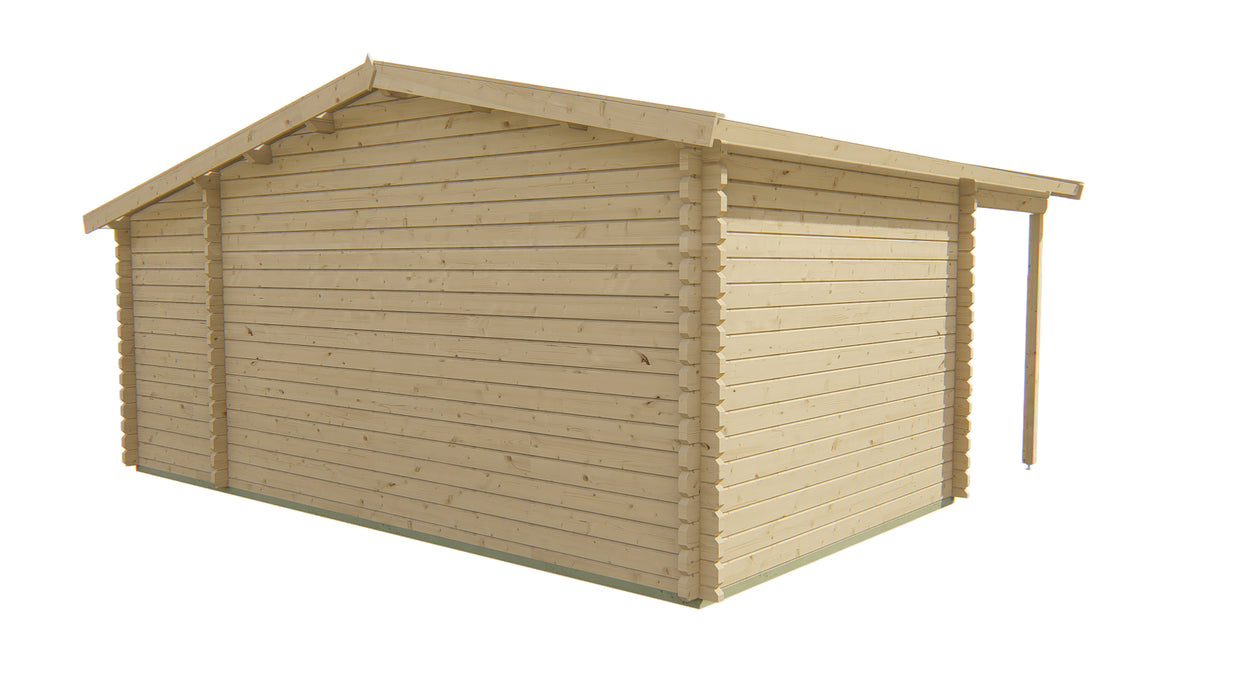 Blokhut - Tuinhuis Wolfgang | 44 mm | vuren groen geïmpregneerd