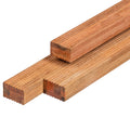 Bangkirai hardhout regel 4,4 x 6,8 x 395 cm kunstmatig gedroogd, geschaafd, gelamineerd, gevingerlast, 4 ronde hoeken