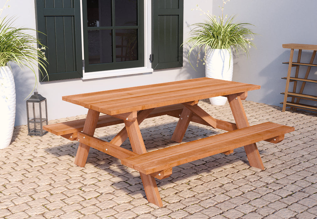 Hardhouten picknicktafel Comfort