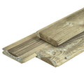 Grenen blokhutprofiel 2,8 x 12,5 x 180 cm, gedroogd, groen geïmpregneerd, geschaafd, 4 ronde hoeken