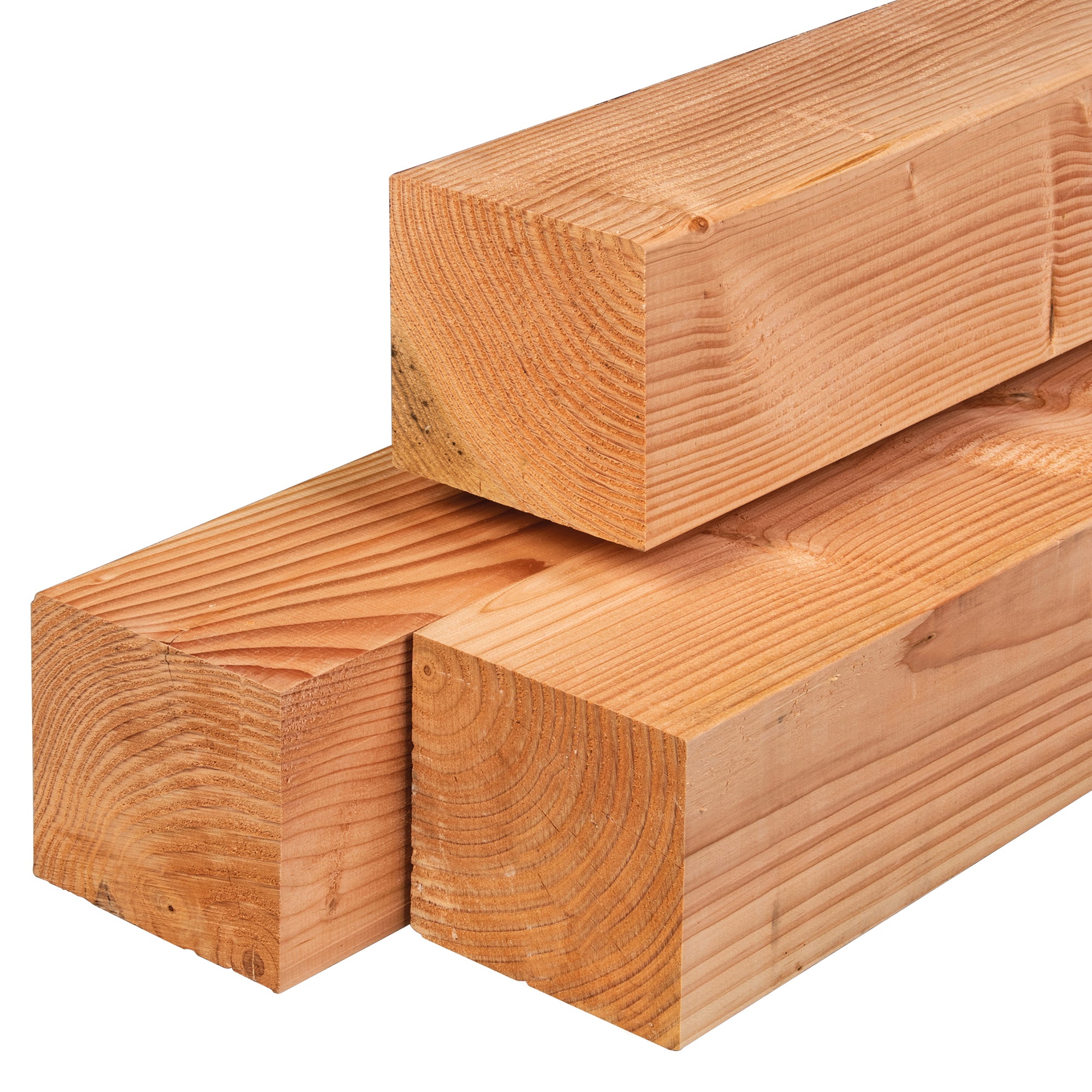 Douglas paal 14,0 x 14,0 x 500 cm, gedroogd, geschaafd, 4 ronde hoeken