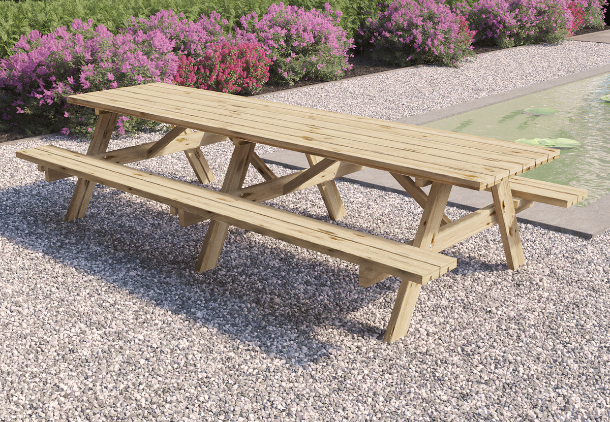 Picknicktafel Superieur 300 cm vuren gedroogd, groen geïmpregneerd