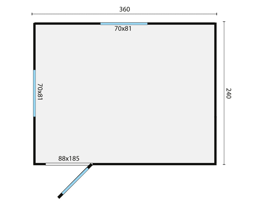 Circuswagen Joey | 19mm | vuren onbehandeld | 360 x 240 cm | excl. onderstel