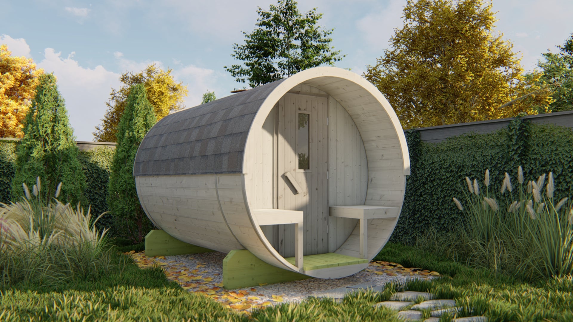 Saunabarrel | Ø205 x 300 cm | 38 mm | onbehandeld vuren
