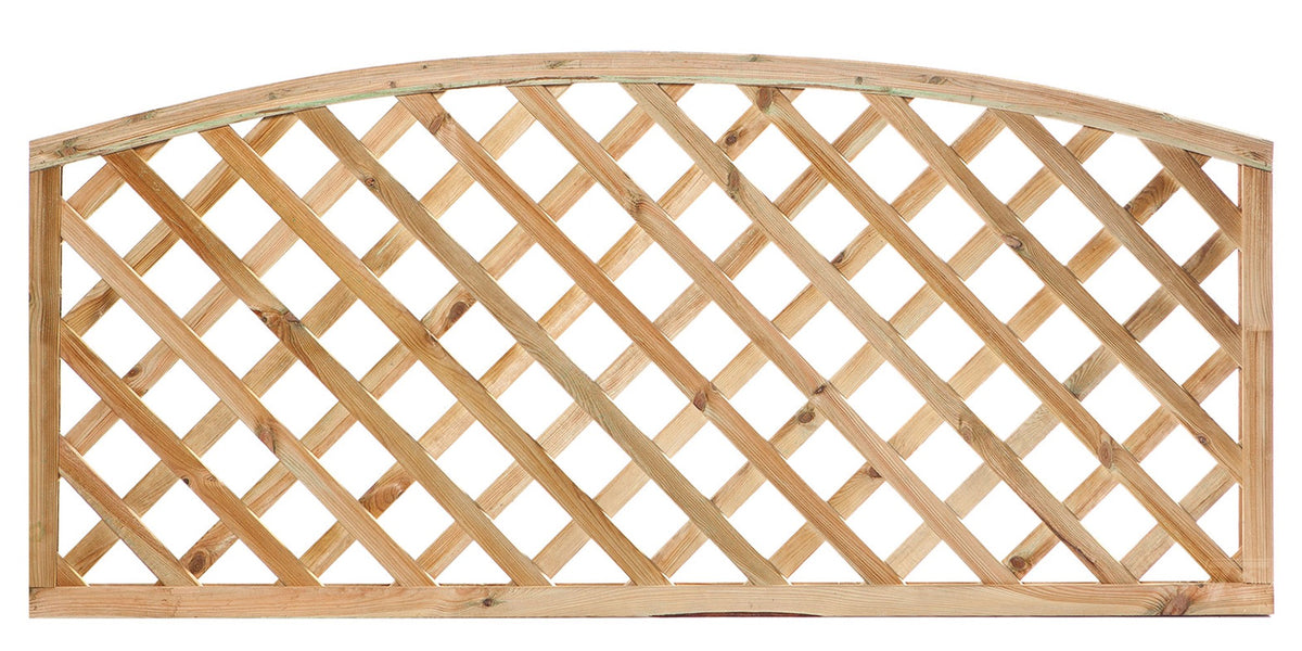 Trellis met tooglijst, diagonale lamellen grenen groen geïmpregneerd H60 x B180 cm