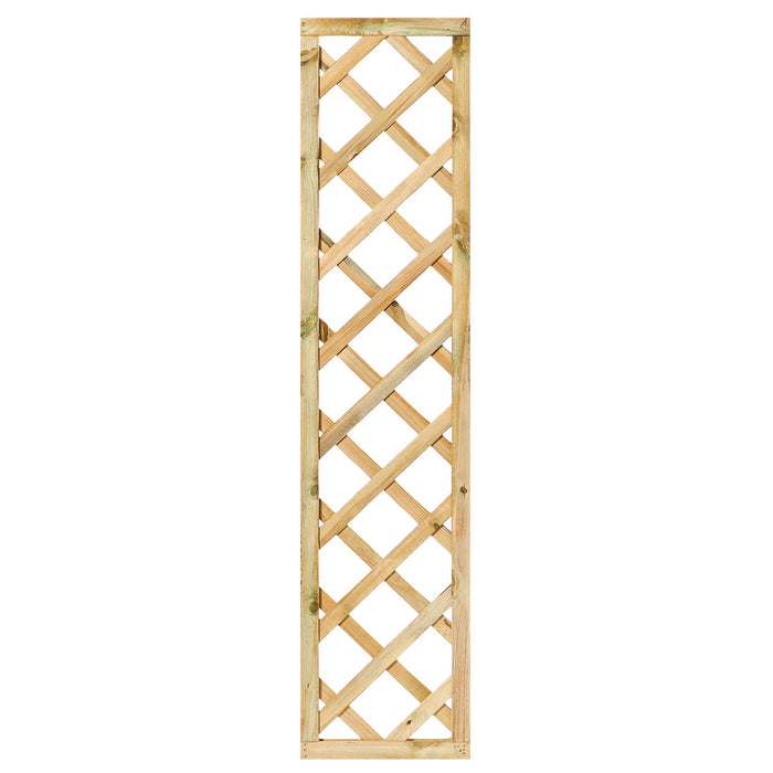 Trellis met lijst, diagonale lamellen grenen groen geïmpregneerd H180 x B40 cm