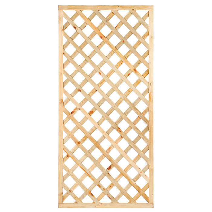 Trellis met lijst, diagonale lamellen grenen groen geïmpregneerd H180 x B90 cm