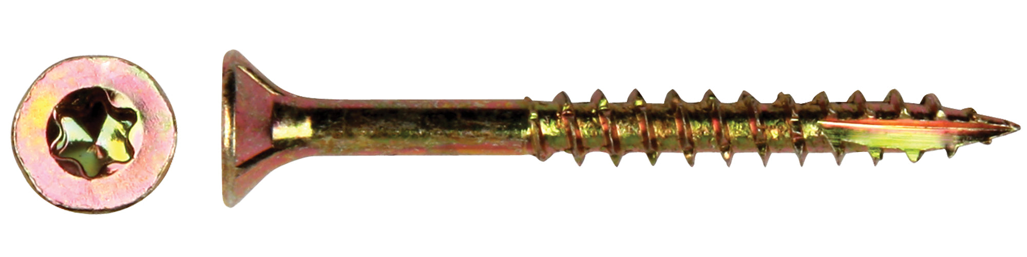 Spaanplaatschroef geelverzinkt torx 25 - 5,0 x 90 mm