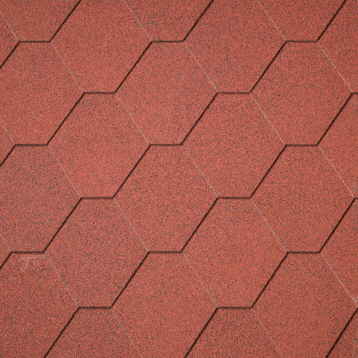 Dakshingles hexagonaal rood - pak 3 m²