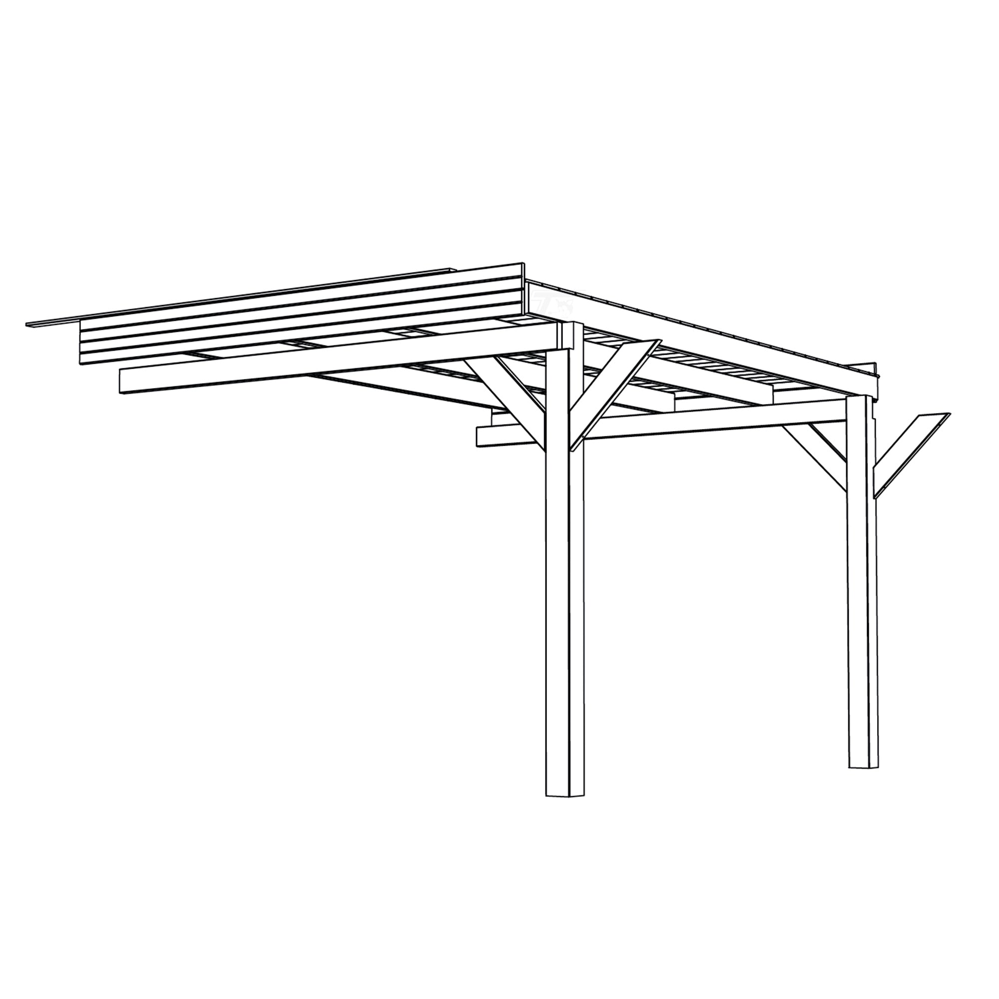 Oslo XL, Uitbreidingsset douglas gedroogd incl. EPDM