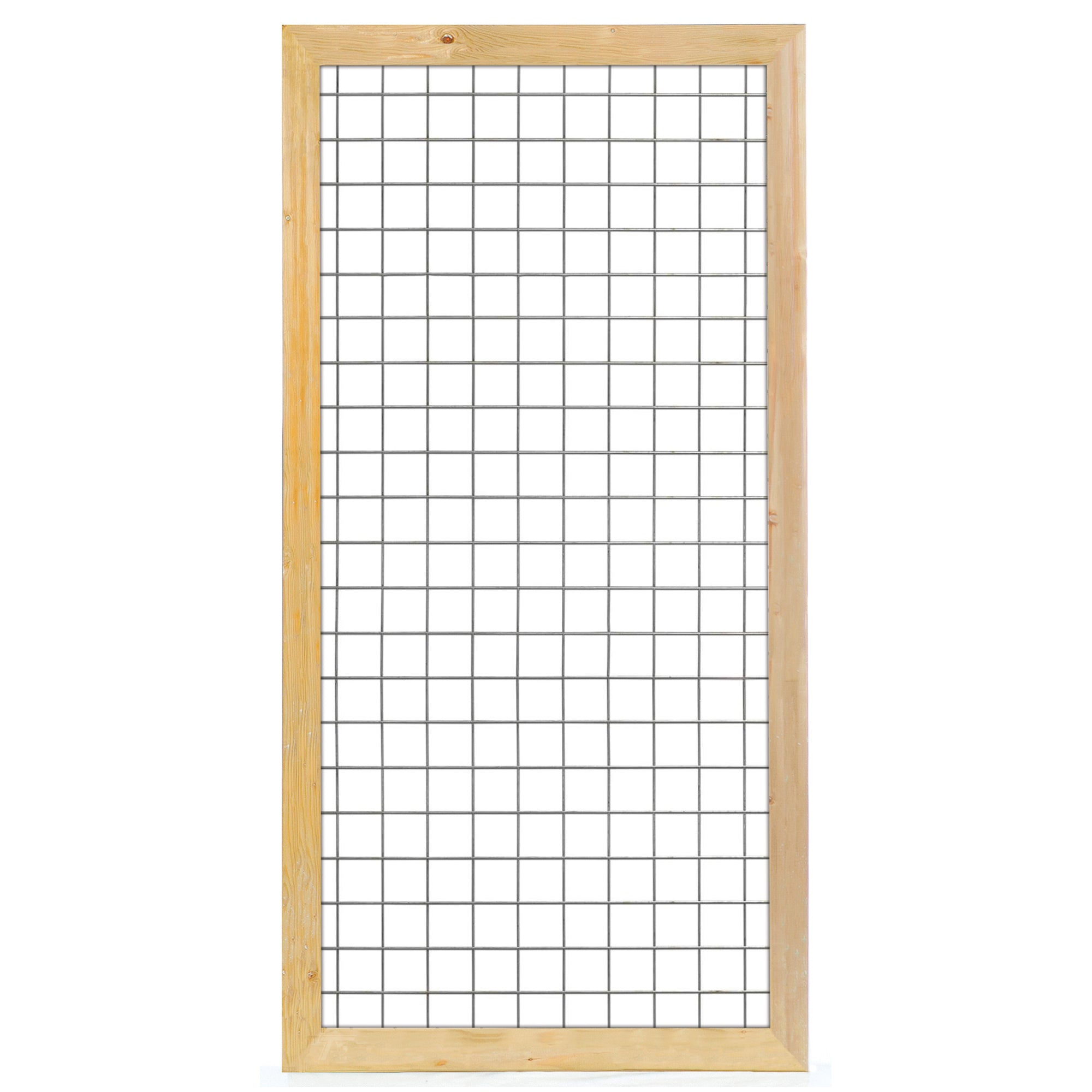 Gaaselement vuurverzinkt maaswijdte 7,5 x 7,5 cm met robuust kader grenen groen geïmpregneerd 4,4 x 6,8 cm H180 x B90 cm