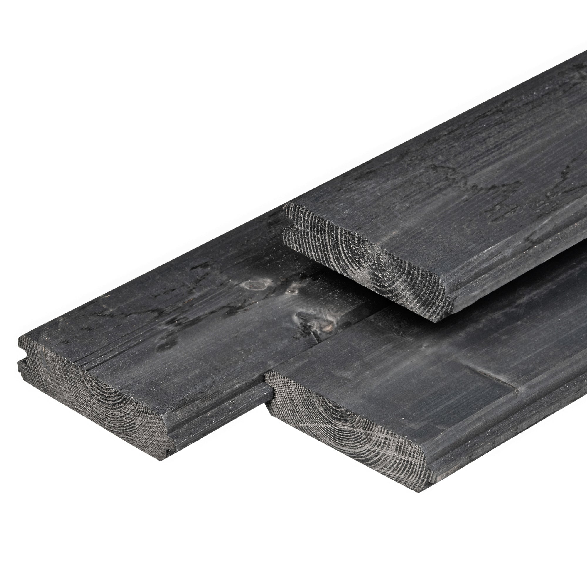 NE vuren blokhutprofiel 2,8 x 12,1 x 300 cm, gedroogd, zwart geïmpregneerd, geschaafd