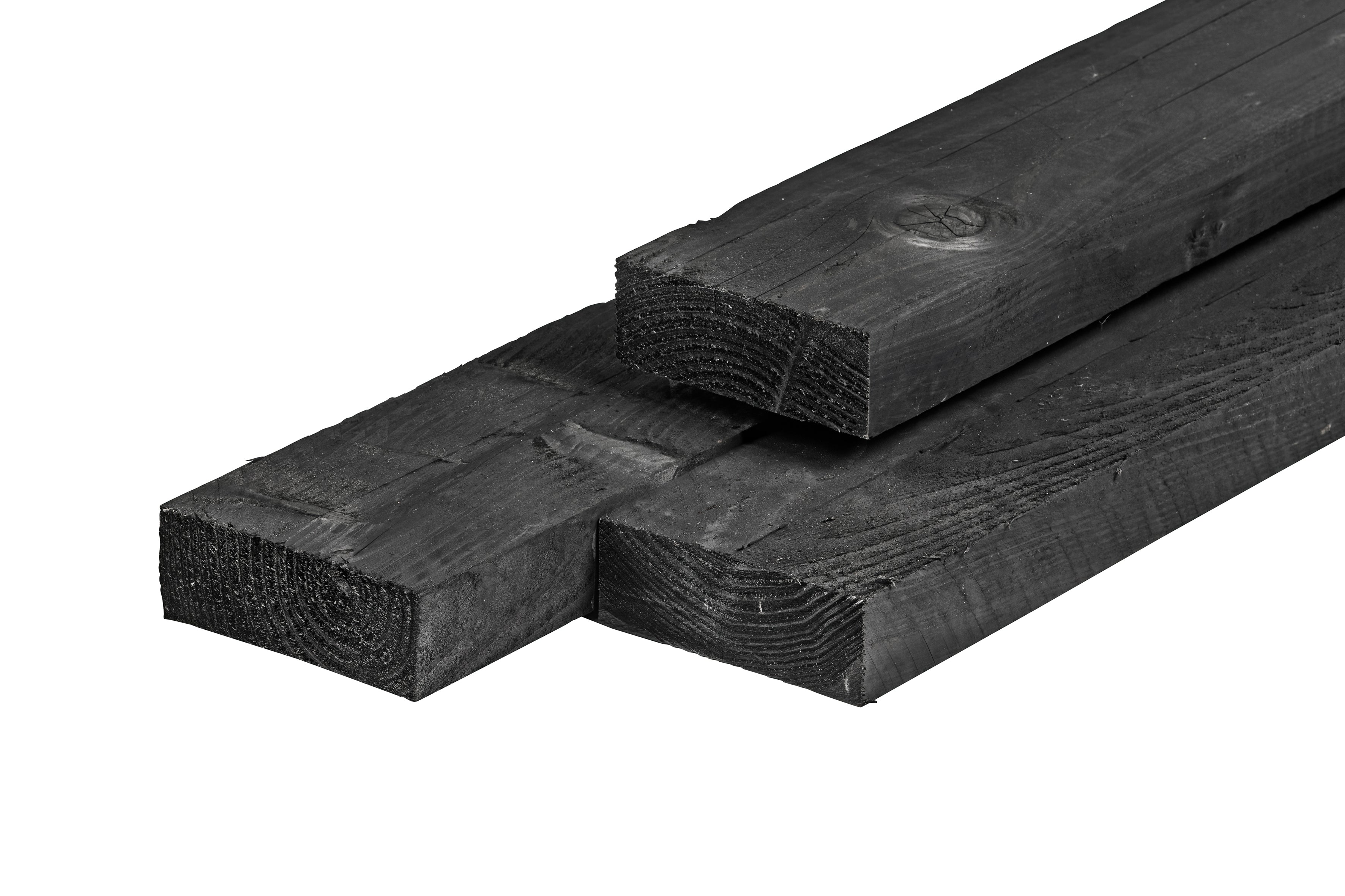 Douglas ligger 5,0 x 15,0 x 300 cm, vers, zwart geïmpregneerd, fijnbezaagd, scherpkantig