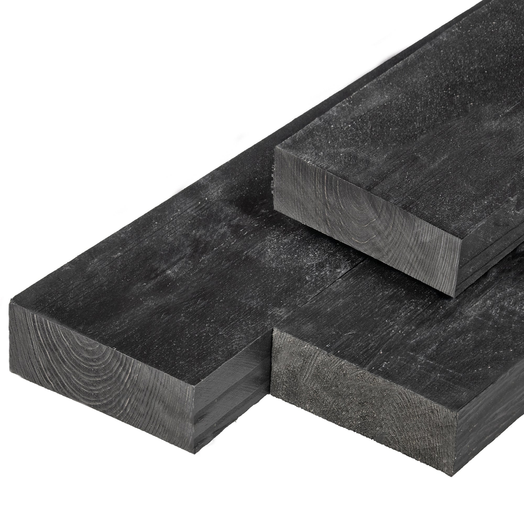 Douglas ligger 5,0 x 15,0 x 500 cm, vers, zwart geïmpregneerd, fijnbezaagd, scherpkantig