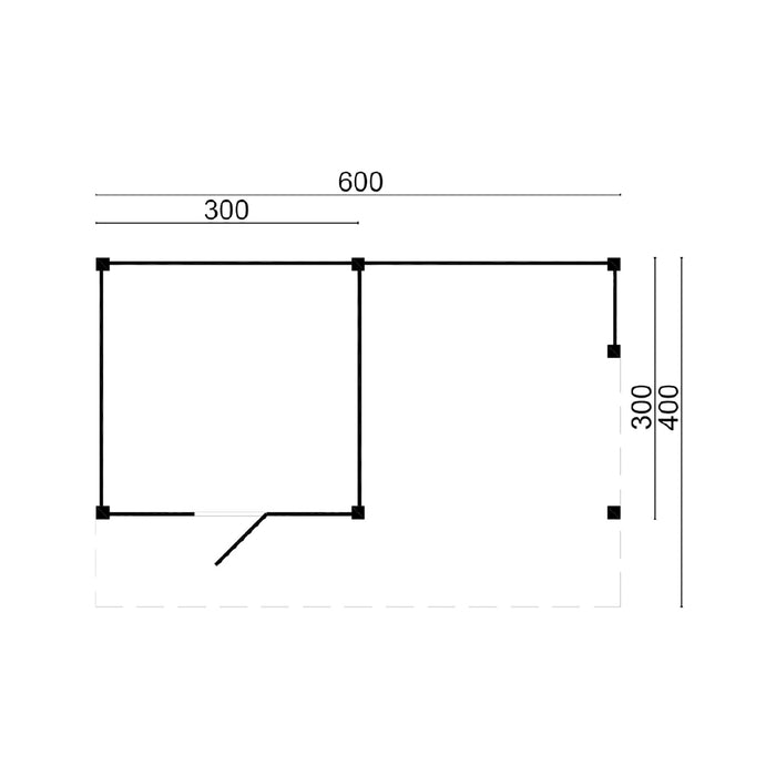 DHZ Kapschuur Markelo Douglas 600 x 300 cm zwart geïmpregneerd