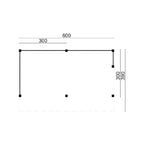 DHZ Kapschuur Goor Douglas 600 x 300 cm zwart geïmpregneerd