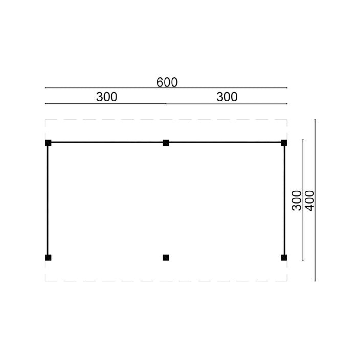 DHZ Plat dak Dalfsen Douglas 600 x 300 cm  zwart geïmpregneerd