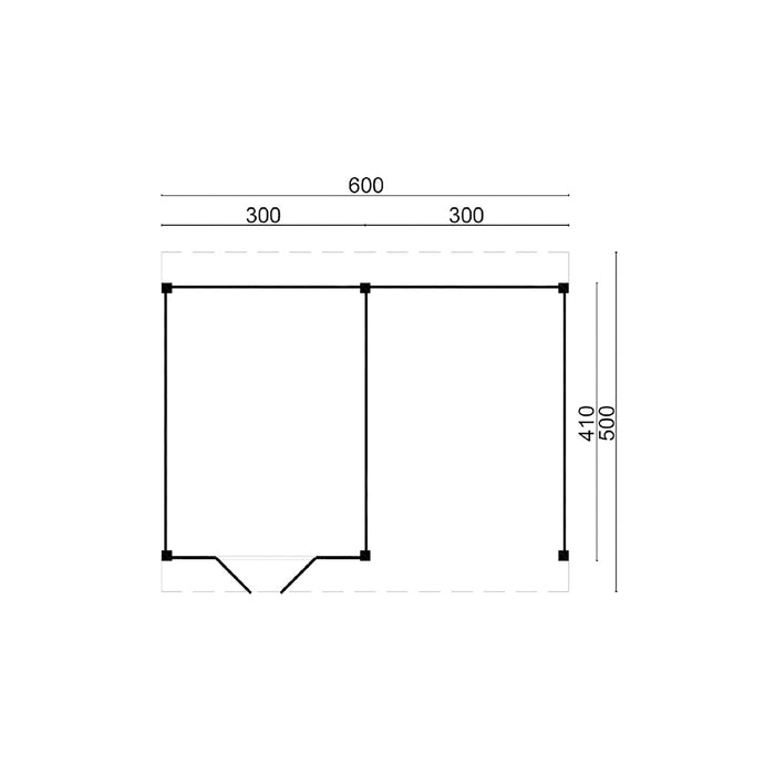 DHZ Plat dak Raalte Douglas 600 x 410 cm zwart geïmpregneerd