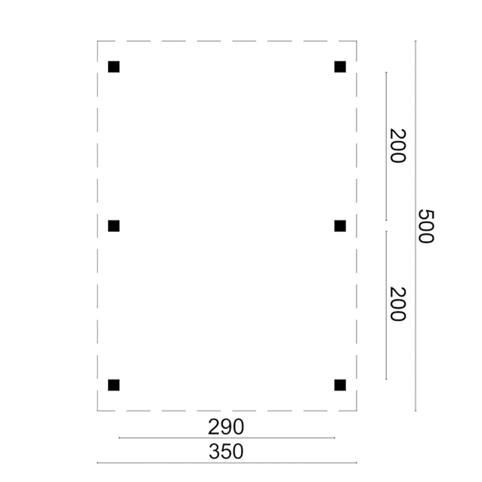 DHZ Carport Sloten Douglas fijnbezaagd 350 x 500 cm