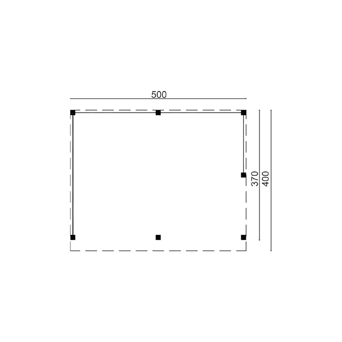 DHZ Plat dak Wezep geschaafd douglas 500 x 370 cm zwart gespoten