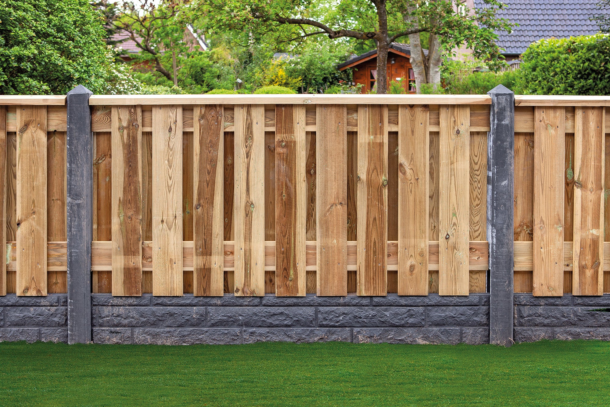 Tuinscherm Enschede, groen geïmpregneerd grenen, RVS-geschroefd, 21-planks (19+2) 180 x 90 cm