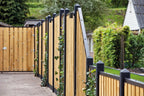 Tuinscherm Enschede, groen geïmpregneerd grenen, RVS-geschroefd, 21-planks (19+2) 180 x 180 cm