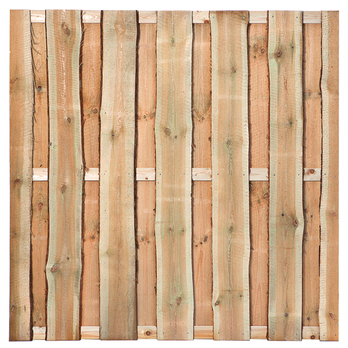 Tuinscherm grenen groen geïmpregneerd, 12-planks Rustiek 180 x 180 cm